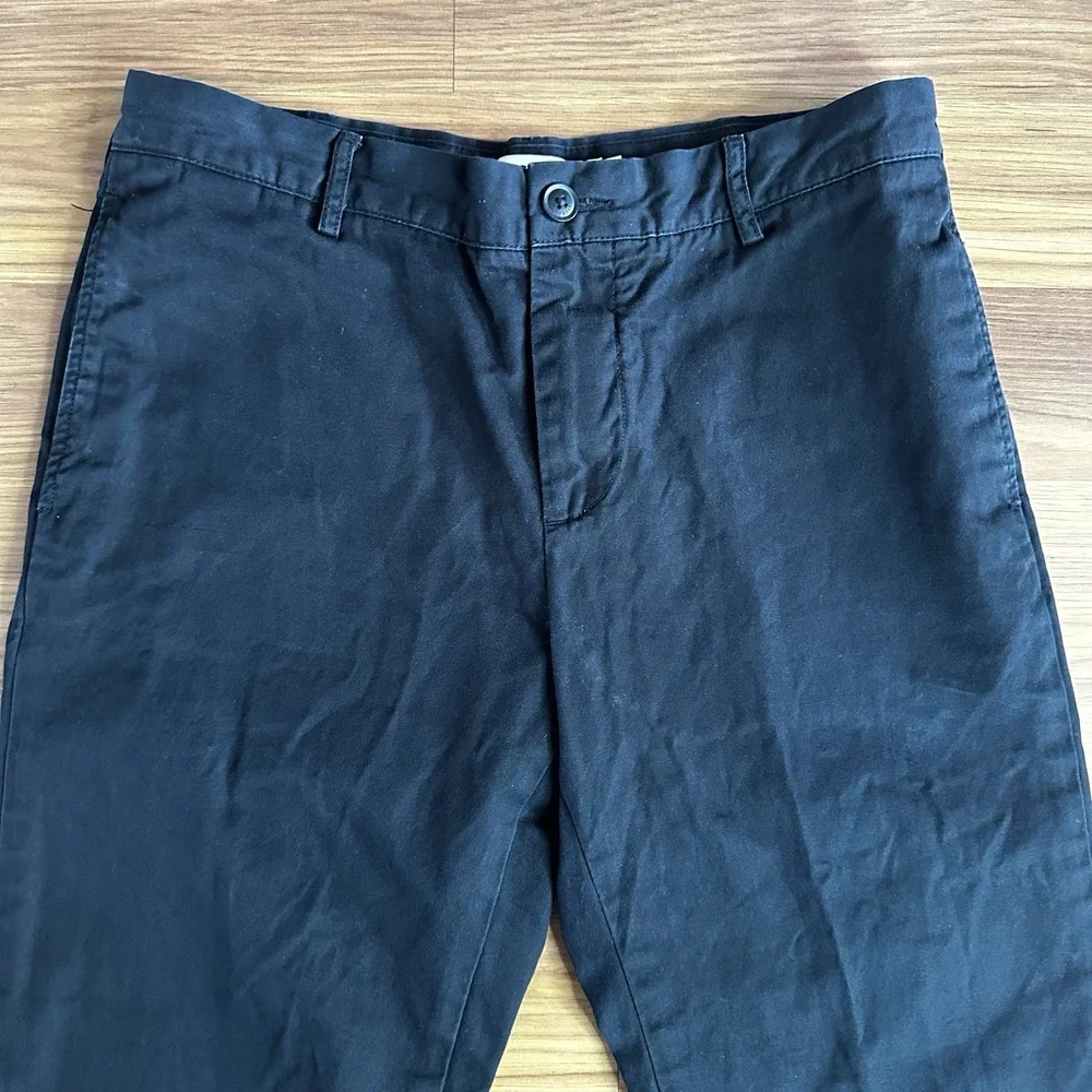 Lacoste Chino Pants Mens 32x34 Black Regular Fit Cotton Preppy Golf Work Casual